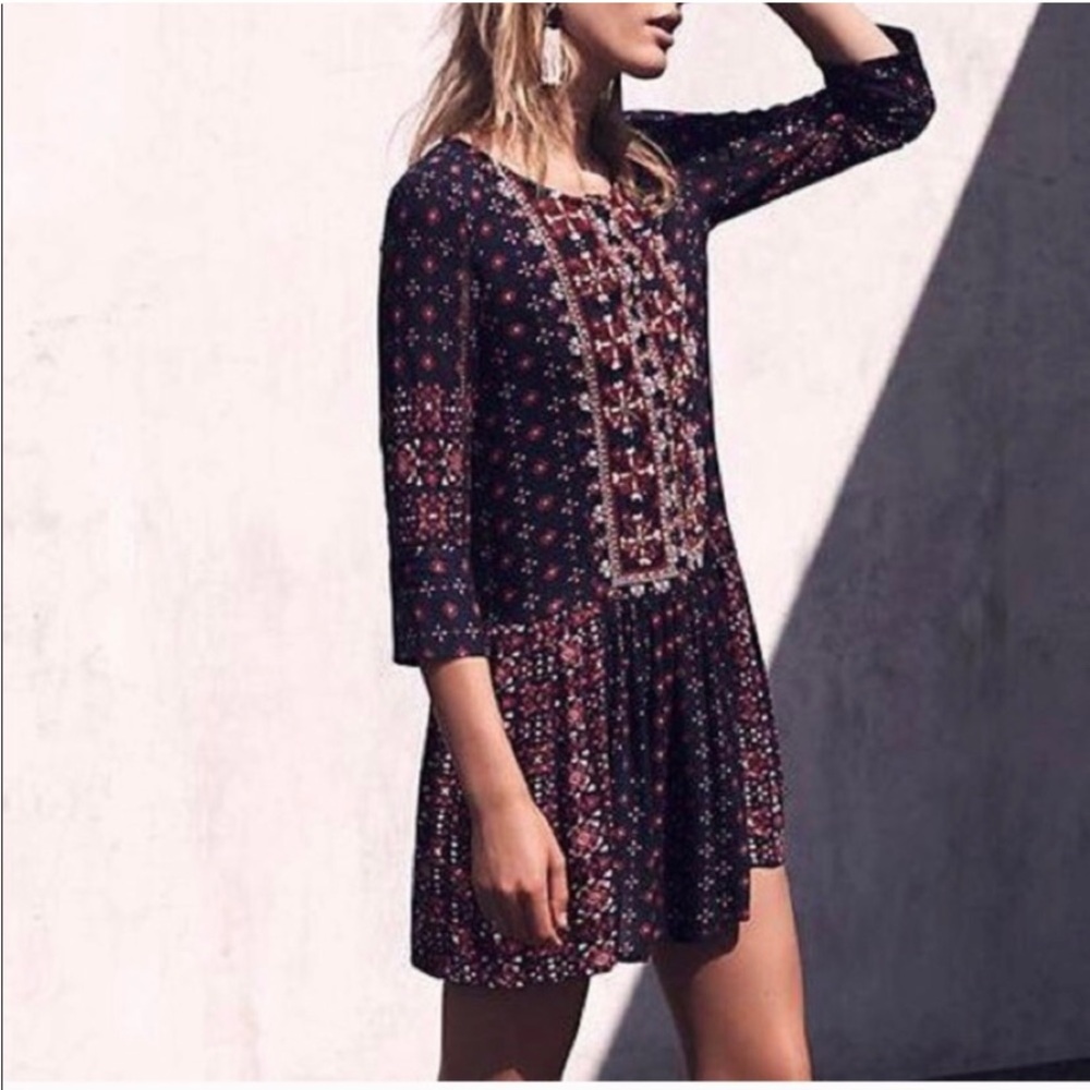 Vanessa Virginia Anthropologie Kaleidoscope Beaded
& Embroidered Boho Dress